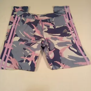 Adidas Leggings Girls XlLarge Camouflage Stripped Running Light Training School  - Picture 1 of 7