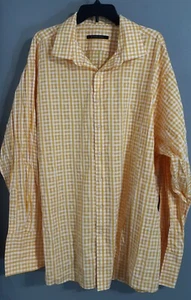 Men’s Seanjohn Long Sleeve/button Up Plaid Yellow Dress Shirt. Sz 20tall - Picture 1 of 10