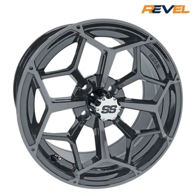 15" Golf Cart Wheels, Set of 4, Gunmetal 15x7 RHOX RX384-GM Wheels - Imagem 1 de 2