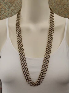 Michal Negrin Chunky Chain Massive Double Row Curb Link Lariat Necklace Wide Box - Picture 1 of 19