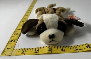 Retired Ty Beanie Baby Bernie the Dog (4109) Brown Stuffed, Plush Toy 8 Inch  - Picture 1 of 12