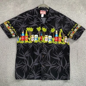 RJC Ltd. Hawaiian Beer Palm Trees Shirt Men’s Size Large Made In USA *RARE TAG* - Picture 1 of 7