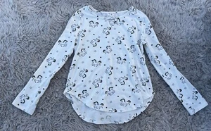 Belle du Jour Girl's Large Ivory Unicorn Long Sleeve Top - Picture 1 of 3