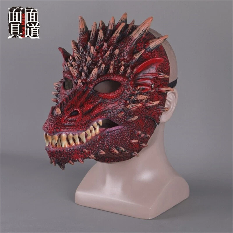Movable Mouth Dragon Mask Halloween Party Cosplay Props Headgear Latex Full Mask - Image 1 of 4