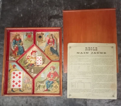 Ancien Nain Jaune VIDE bois & carton - AW & GL - WOGUE & LEVY - boite deformée - Photo 1/4