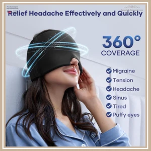 Migraine Relief Cap – Reusable Cooling Gel Headache Mask for Puffy Eyes & Stress - Picture 1 of 15