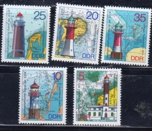 Alemania Oriental 1975 Sc. #1645-49 Faro conjunto de 5 sellos - Imagen 1 de 1