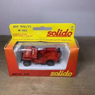 Solido 1322 Willys  Jeep 'VILLE DE PARIS' made in France 1/43 scale NM with Box - Image 1 of 4