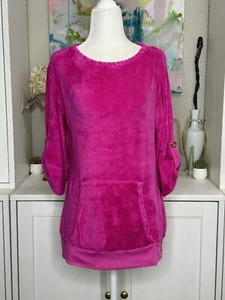 1990s Shay Todd Terry Beach Coverup NWT Medium Supima Cotton Hot Pink Swim - Picture 1 of 8