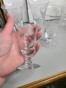 4 Vintage Rosenmuster Kelch Glas Fostoria Kristall geätzt 4,5" Made in USA - Bild 1 von 8