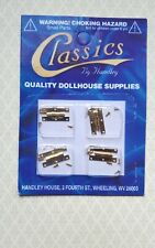 Dollhouse Miniature Door Hinge Set 4 W/ Nails Gold Cla05562