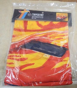 Hot Wheels Tapestry Wall Decor Hanging Man Cave Red Flames NIP 60 x 51 - Picture 1 of 3
