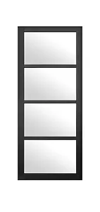 Nairobi Industrial Clear Glazed 4 Light Black Primed Door - Picture 1 of 3