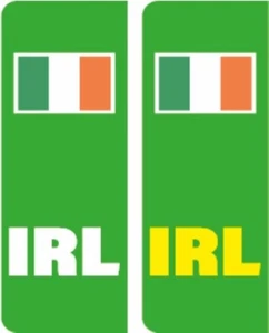 IRELAND GREEN EV NUMBER PLATE STICKER IRELAND FLAG CAR VAN TRUCK -  EVPLATE05 - Picture 1 of 1