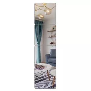 Full Length Acrylic Wall Mirror 8"x8" 4PCS Shatterproof Home Gym Mirrors - Picture 1 of 7