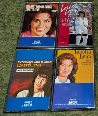 Loretta Lynn - Who Says God is Dead, You Aint Woman Enough Cassette Lot Set - Image 1 of 4