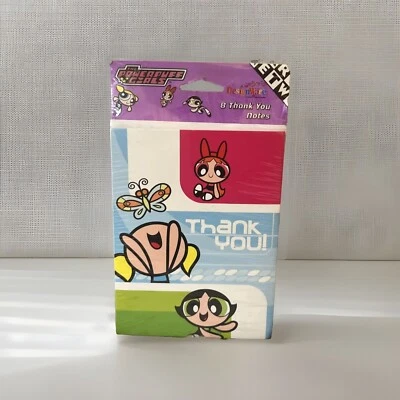 Power Puff Girls Designware 8 notas de agradecimiento sin usar 2001 Cartoon Network Y2K Foto 1 de 4
