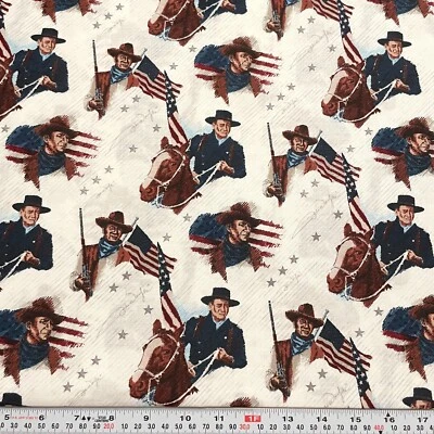 Americana John Wayne Riley Blake Designs 2020 Cotton Fabric by the HALF YARD - Image 1 of 2