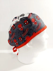 Spiderman, Skull cap, Doo Rag, Scrub Cap, Surgical Hat, Chemo Hat - Picture 1 of 3