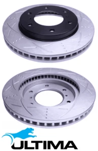 FRONT SLOTTED DISC BRAKE ROTOR SET FOR MITSUBISHI TRITON ML MN MQ MR 4G64 2.4 I4 - Picture 1 of 1