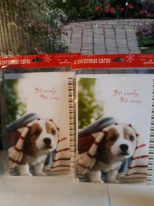 Tarjetas de Navidad Hallmark con Sobres Todos Cómodos Todo Acogedor Lindo Cachorro 12 Tarjetas + env - Imagen 1 de 5