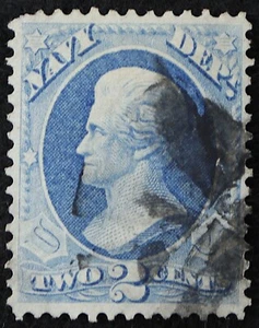 U.S. Used Stamp Scott #O36 2c Navy Official. VF - XF. Face-Free Fancy Cancel. - Picture 1 of 2