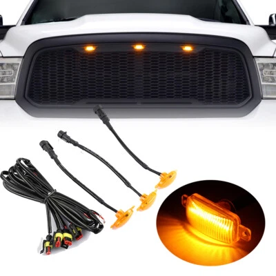 3x Luzes indicadoras de corrida de grade frontal de LED âmbar para Toyota Tacoma Tundra 4Runner - Imagem 1 de 4