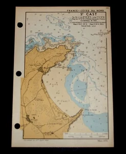 ST. CAST, France D-Day OVERLORD Planning WW2 Royal Navy Map 1943 cartography - Picture 1 of 1
