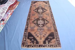 3'5x9'10 ft Runner Rug, Faded Afghan Vintage Rug, Handmade Caucasian Runner Rug - Picture 1 of 17