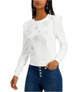 I.N.C Womens Stars Sweatshirt, white, L - Picture 1 of 1