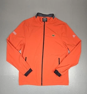 Lacoste Sport Tennis Jacket Mens Large Orange Novak Djokovic Full-Zip. - Picture 1 of 9