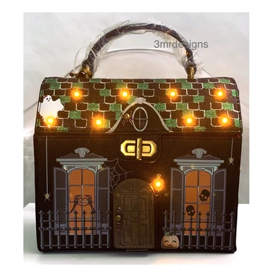 NWT Betsey Johnson Light Up FOREVER HOME Black Faux Leather Purse/Crossbody Bag - Image 1 of 4