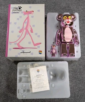Be@rbrick Bearbrick Pink Panther Chrome Version 100% 400% Set - Image 1 of 4