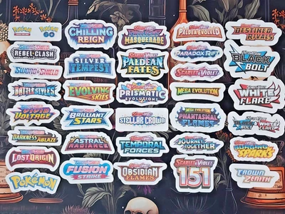 Pokémon TCG Binder Sticker Set Label Logos | Choose Your Set | SWSH S&V MEG - Image 1 of 3