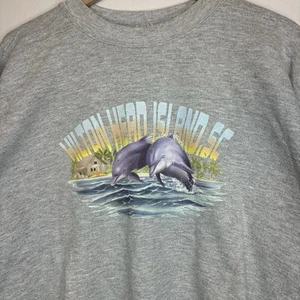 Felpa Hilton Head Island 2XL grigia Hanes Dolphins serigrafia Carolina - Foto 1 di 8