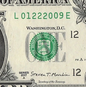 DEZ 02 2009 Geburtstag ausgefallene Seriennummer Datum Schein One Dollar Schein 12 02 2009 - Bild 1 von 11