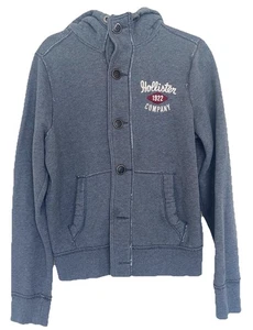 Sudadera con Capucha De Colección Y2K Hollister Botón Frontal Para Hombre’s L Gris Bordado - Imagen 1 de 6