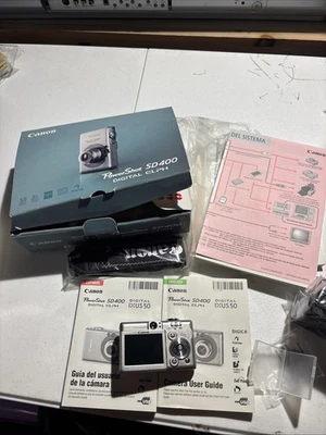 佳能 PowerShot 数码 ELPH SD400 500 万像素 数码相机电池、充电器、盒 — 第 1/4 张图片