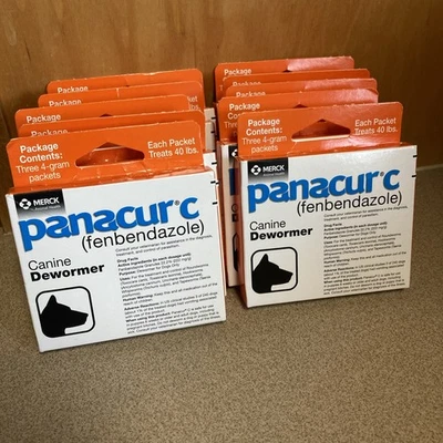 Panacur C Fenbendazole Canine Dewormer Three 4-gram Packets Per Box X 10 Boxes - Image 1 of 3