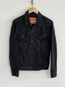 Levi’s Denim Trucker Jean Jacket Washed Black Small - Picture 1 of 13