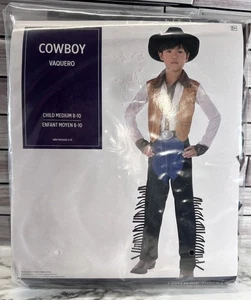 Disfraz de Vaquero Niño Talla Mediana 8-10 Dos Piezas Camisa/Chaleco Pantalones/Gorras - Imagen 1 de 3