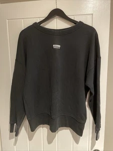 Adidas Sweatshirt Jumper Woman’s Size 12 Black Trefoil Logo Streetwear Casual - Picture 1 of 8