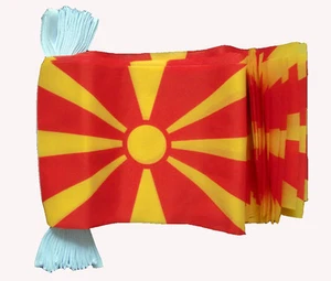 MACEDONIA 9 metre FLAG BUNTING 30 flags Polyester cloth SKOPJE Macedonian flags - Picture 1 of 1