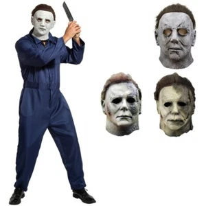 Adult Cosplay Michael Myers Coveralls Halloween Jumpsuit Mask Horror Costume UK - Picture 1 of 19