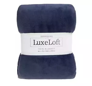 Berkshire Life LuxeLoft Manta Felpa Suave Azul Marino Doble Talla 66 in x 92 in NUEVO - Imagen 1 de 2