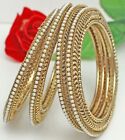 Indian Ethnic Bronze Gold Plated Fashion Jewelry Pearl Bangles Bracelet Set 4