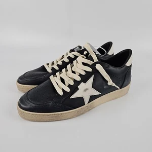 GOLDEN GOOSE Ball Star Black/White Nappa Leather Low Top Sneakers New - Picture 1 of 11