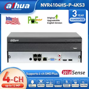 Dahua NVR4104HS-P-4KS3 4CH Compact 1U 4PoE 1HDD Videoregistratore Home Store IP Cam - Foto 1 di 1