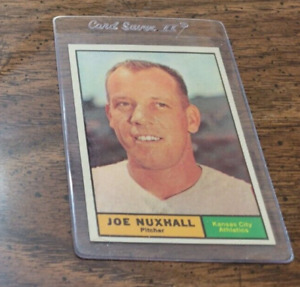 1961 Topps baseball card # 444 Joe Nuxhall KC Athletics Pitcher NRMT