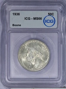 1936 Boone Half Dollar 50C ICG MS66 - Picture 1 of 2